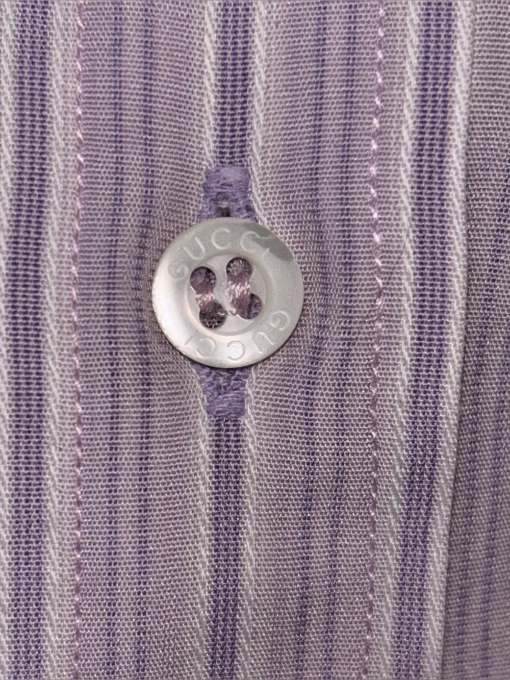 Gucci Lavender & White Striped Dress Shirt